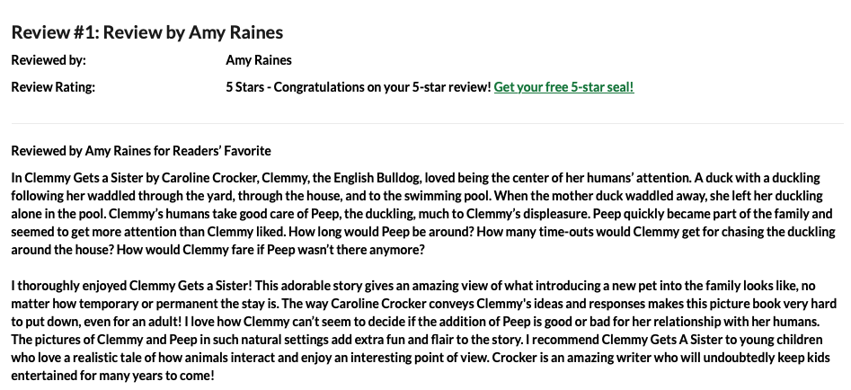 Five Star Clemmy Gets a Sister